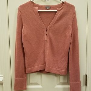 Ann Taylor pink cardigan with amber buttons
